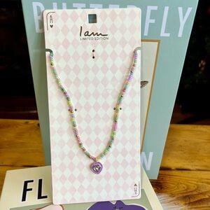 I Am Necklace Heart Pendant Colorful beads